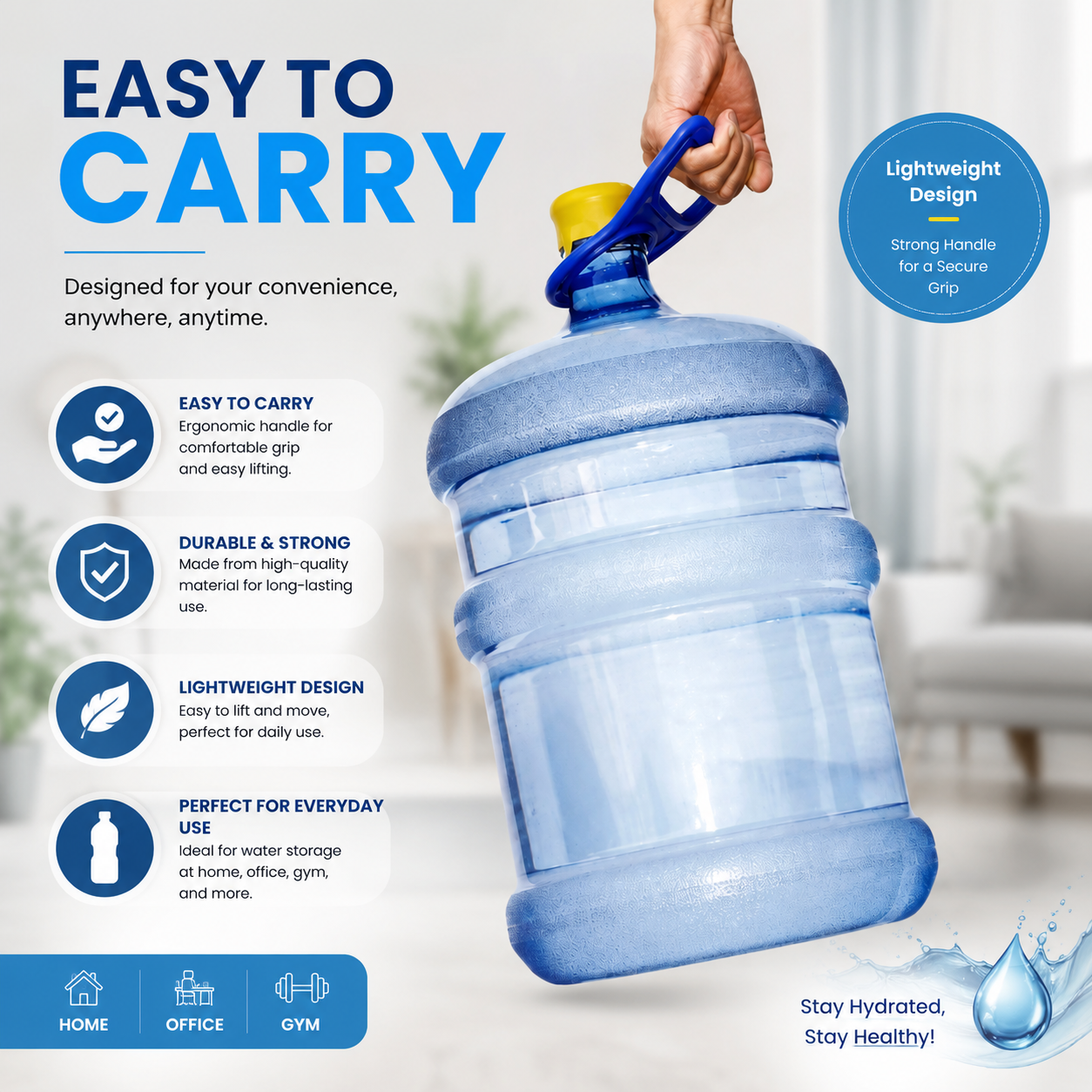 Easy Carry Handle for 20 Liter Water Bottle (Pack Of 2)