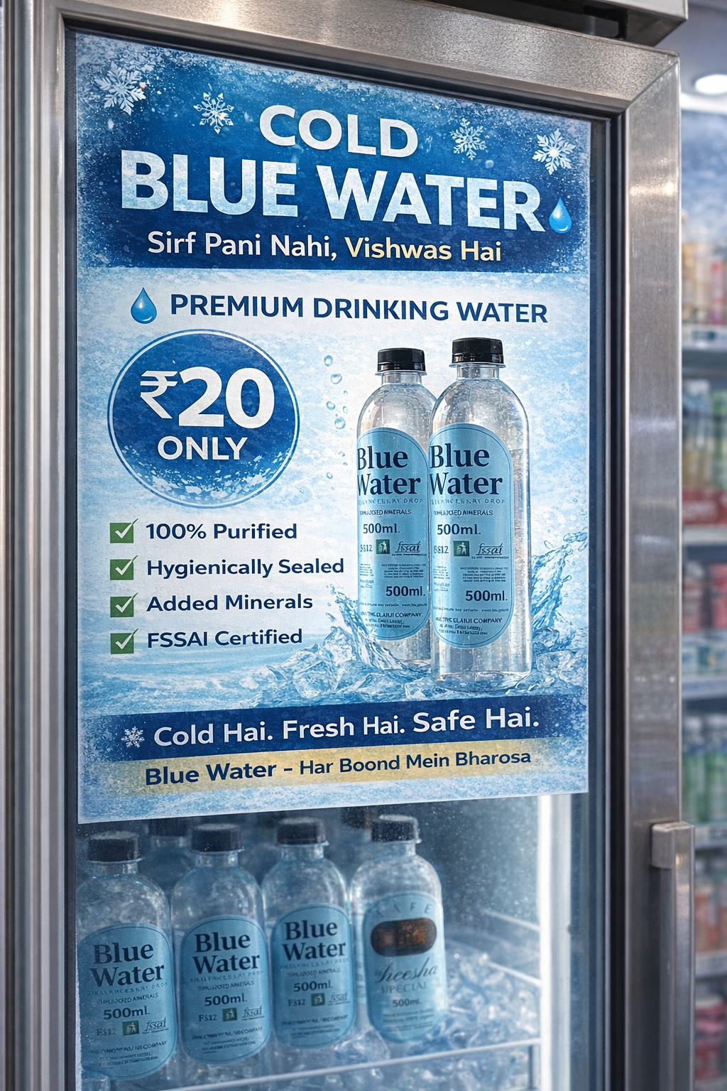 Blue Water 500 ml Premium Packaged Drinking Water