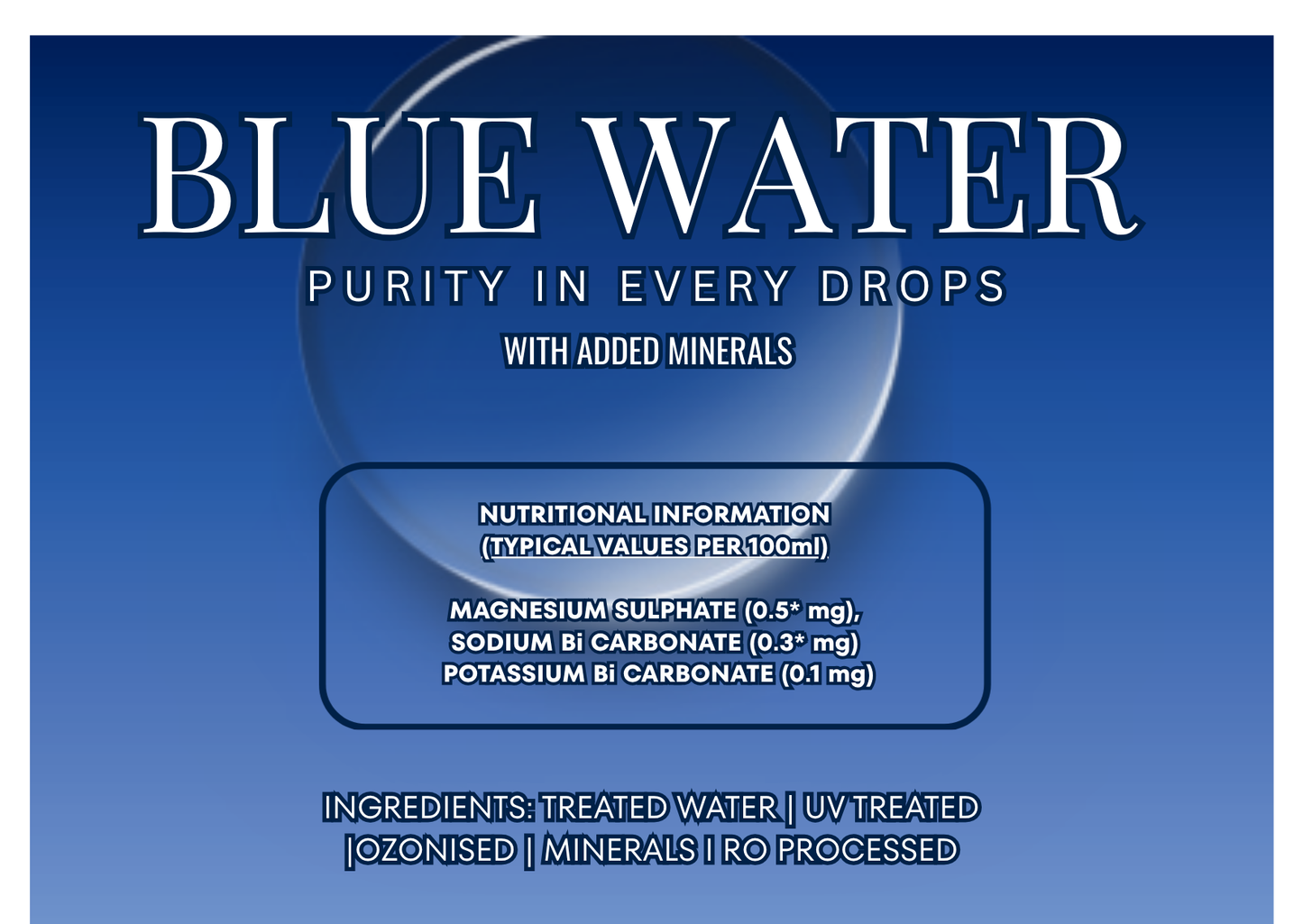 Blue Water 20L Packaged Drinking Water